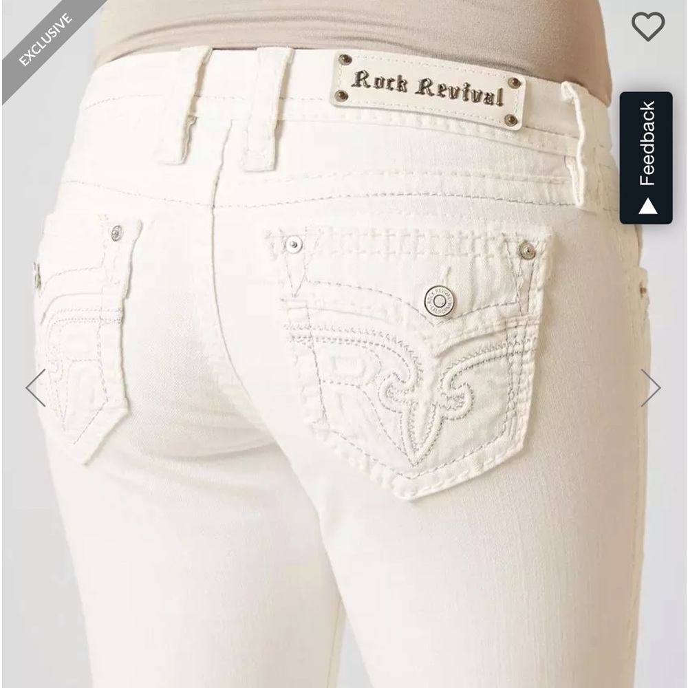Women’s Rock Revival Easy Crop white jeans